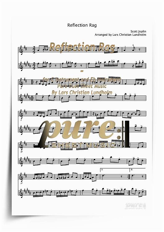 Product picture Reflection Rag for C Instrument and Eb Instrument (PDF file), Pure Sheet Music arranged by Lars Christian Lundholm