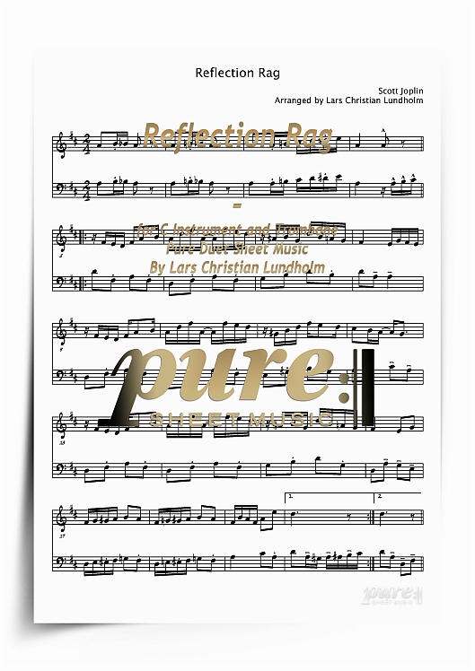 Product picture Reflection Rag for C Instrument and Trombone (PDF file), Pure Sheet Music arranged by Lars Christian Lundholm