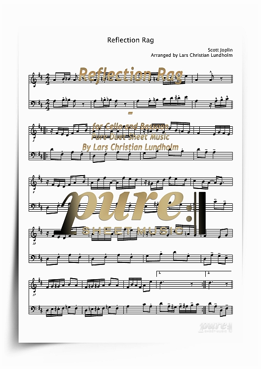 Product picture Reflection Rag for Cello and Bassoon (PDF file), Pure Sheet Music arranged by Lars Christian Lundholm