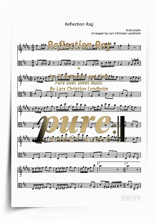 Product picture Reflection Rag for Eb Instrument and Viola (PDF file), Pure Sheet Music arranged by Lars Christian Lundholm
