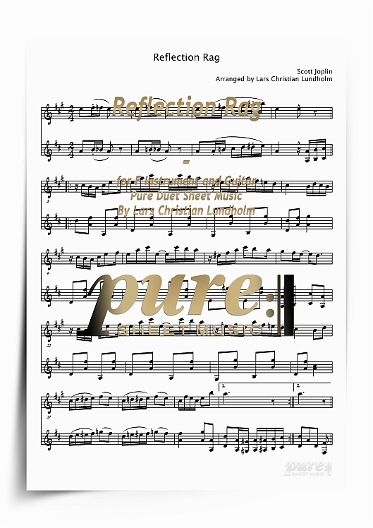 Product picture Reflection Rag for F Instrument and Guitar (PDF file), Pure Sheet Music arranged by Lars Christian Lundholm