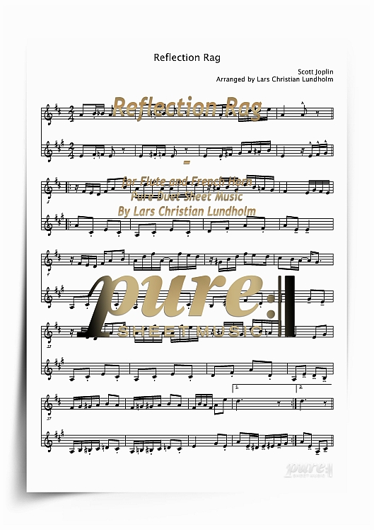 Product picture Reflection Rag for Flute and French Horn (PDF file), Pure Sheet Music arranged by Lars Christian Lundholm
