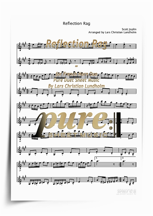 Product picture Reflection Rag for French Horn Duo (PDF file), Pure Sheet Music arranged by Lars Christian Lundholm