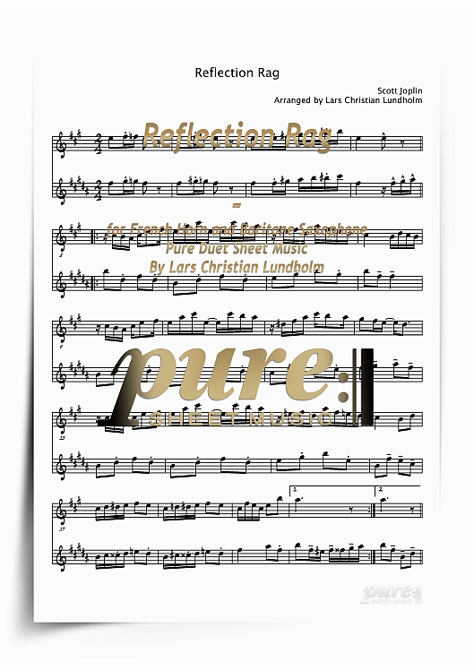 Product picture Reflection Rag for French Horn and Baritone Saxophone (PDF file), Pure Sheet Music arranged by Lars Christian Lundholm