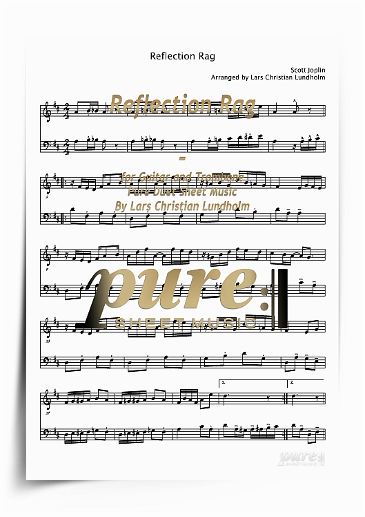 Product picture Reflection Rag for Guitar and Trombone (PDF file), Pure Sheet Music arranged by Lars Christian Lundholm