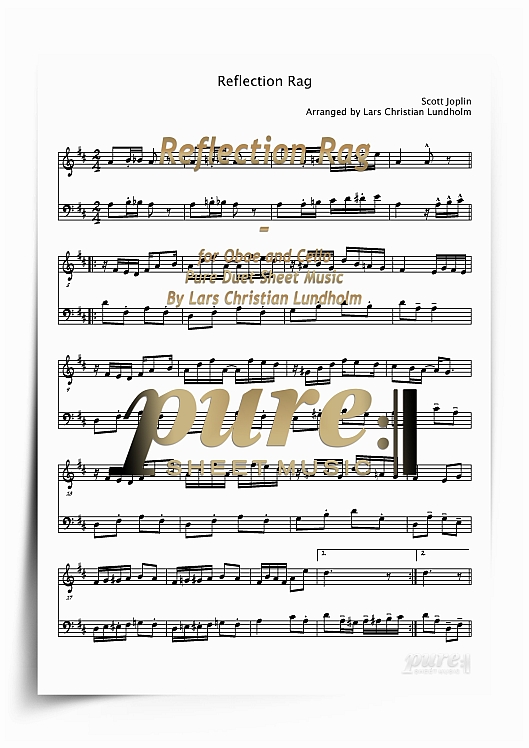 Product picture Reflection Rag for Oboe and Cello (PDF file), Pure Sheet Music arranged by Lars Christian Lundholm