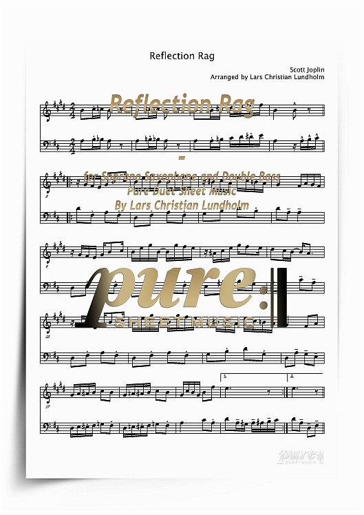 Product picture Reflection Rag for Soprano Saxophone and Double Bass (PDF file), Pure Sheet Music arranged by Lars Christian Lundholm
