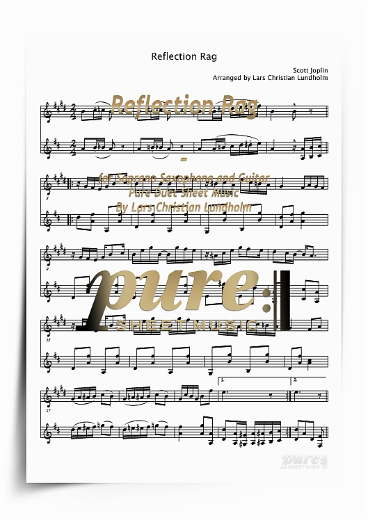 Product picture Reflection Rag for Soprano Saxophone and Guitar (PDF file), Pure Sheet Music arranged by Lars Christian Lundholm