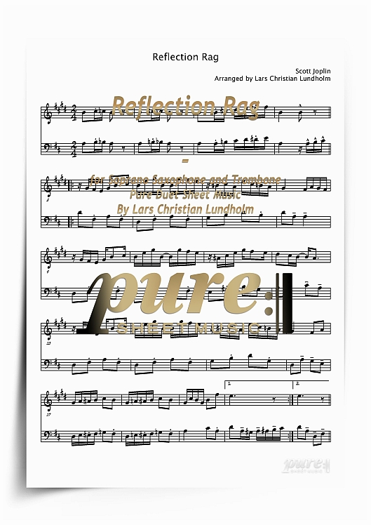 Product picture Reflection Rag for Soprano Saxophone and Trombone (PDF file), Pure Sheet Music arranged by Lars Christian Lundholm