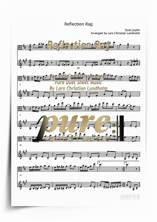 Product picture Reflection Rag for Viola and F Instrument (PDF file), Pure Sheet Music arranged by Lars Christian Lundholm