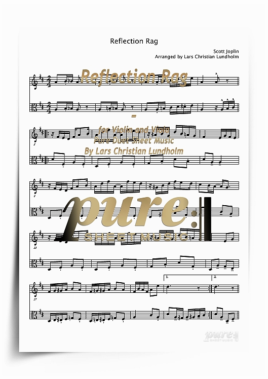 Product picture Reflection Rag for Violin and Viola (PDF file), Pure Sheet Music arranged by Lars Christian Lundholm