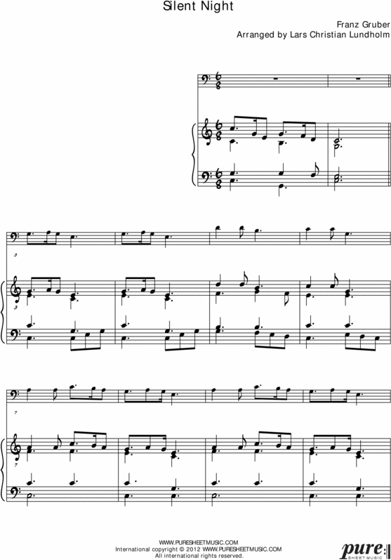 Product picture Silent Night Pure Sheet Music for Piano and Tuba, Arranged by Lars Christian Lundholm