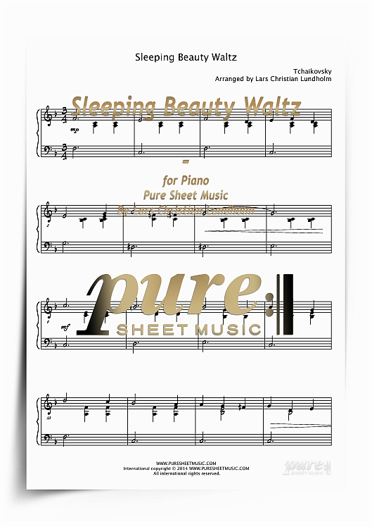 Product picture Sleeping Beauty Waltz for Piano (PDF file), Pure Sheet Music arranged by Lars Christian Lundholm