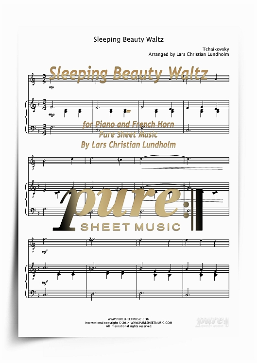 Product picture Sleeping Beauty Waltz for Piano and French Horn (PDF file), Pure Sheet Music arranged by Lars Christian Lundholm