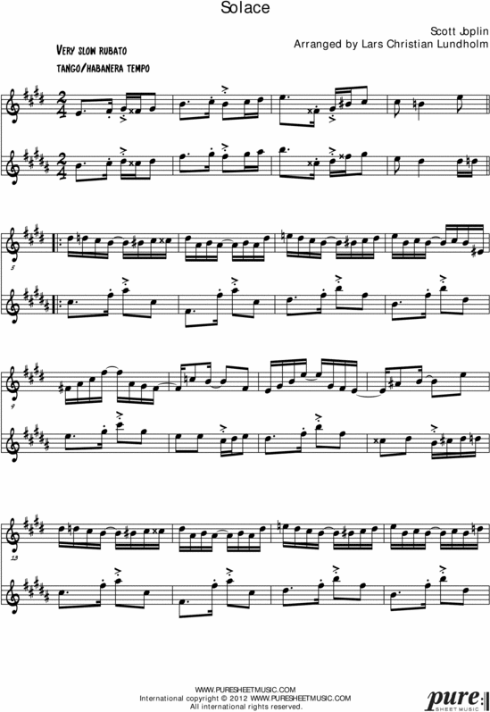 Product picture Solace Pure Sheet Music Duet for Clarinet and Baritone Saxophone, Arranged by Lars Christian Lundholm