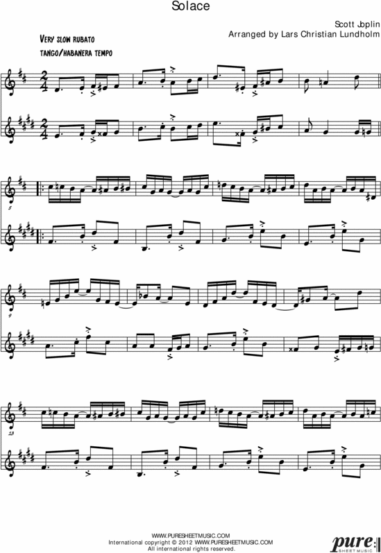 Product picture Solace Pure Sheet Music Duet for Oboe and Bb Instrument, Arranged by Lars Christian Lundholm