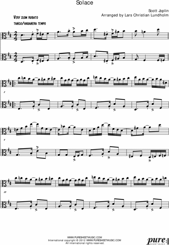 Product picture Solace Pure Sheet Music Duet for Viola Duo, Arranged by Lars Christian Lundholm