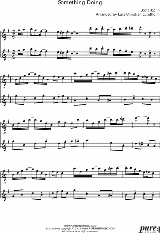 Product picture Something Doing Pure Sheet Music Duet for Alto Saxophone and Eb Instrument, Arranged by Lars Christian Lundholm