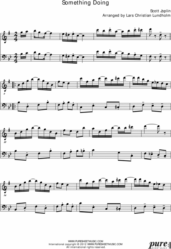 Product picture Something Doing Pure Sheet Music Duet for Baritone Saxophone and Double Bass, Arranged by Lars Christian Lundholm