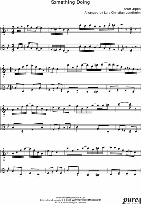 Product picture Something Doing Pure Sheet Music Duet for F Instrument and Viola, Arranged by Lars Christian Lundholm