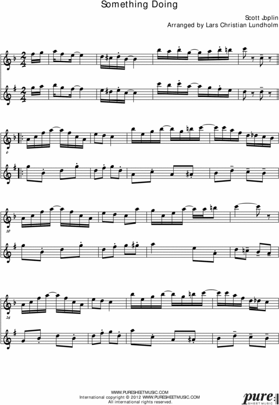 Product picture Something Doing Pure Sheet Music Duet for French Horn and Baritone Saxophone, Arranged by Lars Christian Lundholm