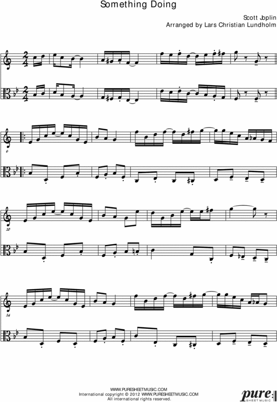 Product picture Something Doing Pure Sheet Music Duet for Tenor Saxophone and Viola, Arranged by Lars Christian Lundholm