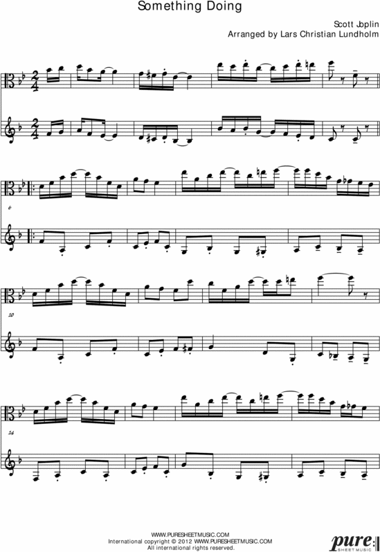 Product picture Something Doing Pure Sheet Music Duet for Viola and F Instrument, Arranged by Lars Christian Lundholm