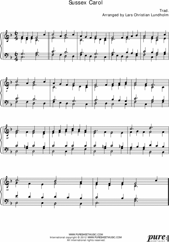 Product picture Sussex Carol Pure Sheet Music for Organ, Arranged by Lars Christian Lundholm