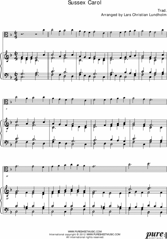 Product picture Sussex Carol Pure Sheet Music for Piano and Viola, Arranged by Lars Christian Lundholm