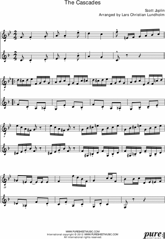 Product picture The Cascades Pure Sheet Music Duet for Accordion and French Horn, Arranged by Lars Christian Lundholm