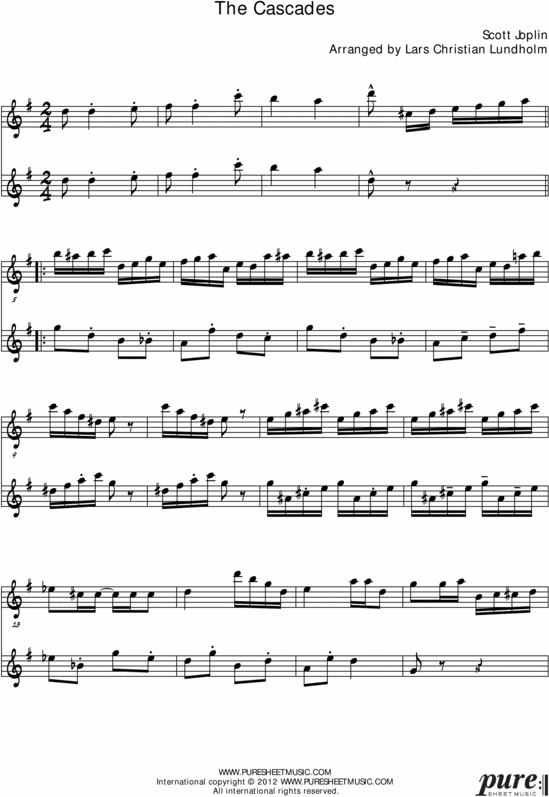 Product picture The Cascades Pure Sheet Music Duet for Alto Saxophone and Eb Instrument, Arranged by Lars Christian Lundholm