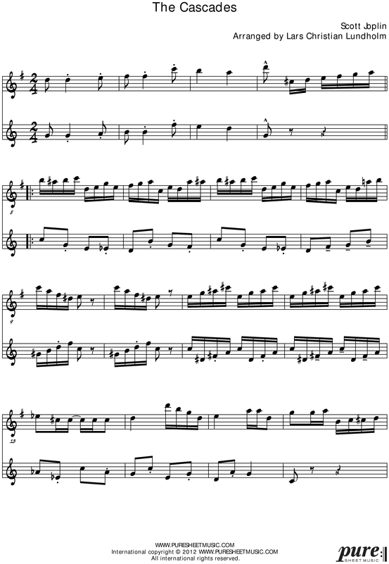 Product picture The Cascades Pure Sheet Music Duet for Baritone Saxophone and Bb Instrument, Arranged by Lars Christian Lundholm