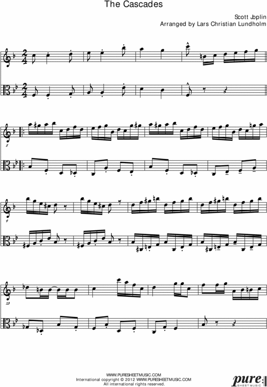 Product picture The Cascades Pure Sheet Music Duet for English Horn and Viola, Arranged by Lars Christian Lundholm