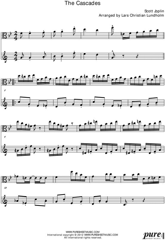 Product picture The Cascades Pure Sheet Music Duet for Viola and Tenor Saxophone, Arranged by Lars Christian Lundholm