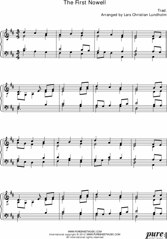Product picture The First Nowell Pure Sheet Music for Organ, Arranged by Lars Christian Lundholm
