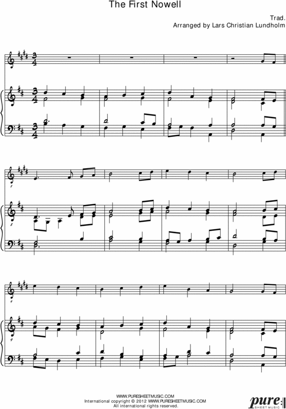 Product picture The First Nowell Pure Sheet Music for Organ and Tenor Saxophone, Arranged by Lars Christian Lundholm