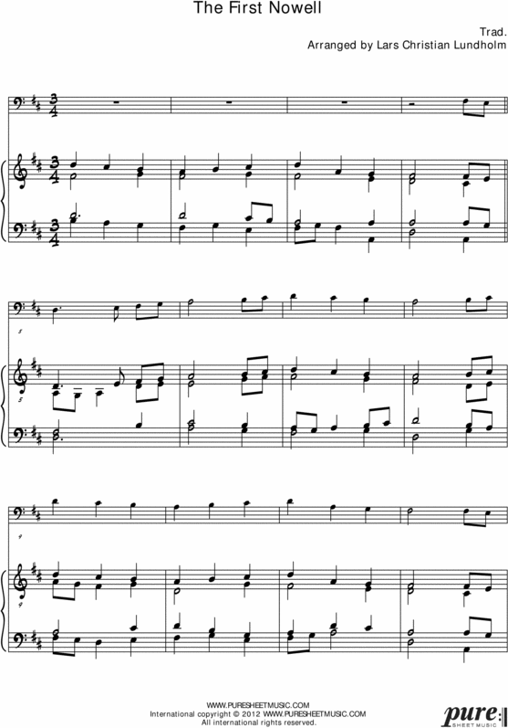 Product picture The First Nowell Pure Sheet Music for Piano and Cello, Arranged by Lars Christian Lundholm