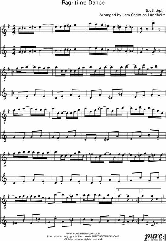 Product picture The Ragtime Dance Pure Sheet Music Duet for Baritone Saxophone and Bb Instrument, Arranged by Lars Christian Lundholm