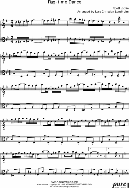 Product picture The Ragtime Dance Pure Sheet Music Duet for Baritone Saxophone and Viola, Arranged by Lars Christian Lundholm