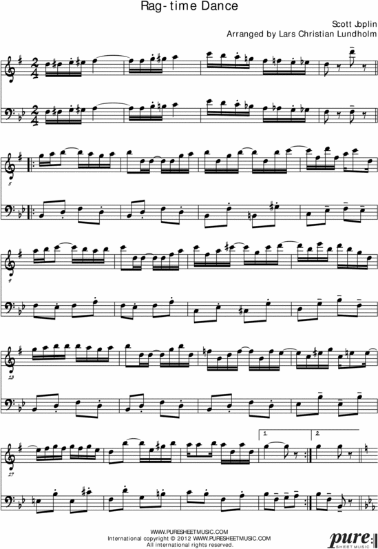 Product picture The Ragtime Dance Pure Sheet Music Duet for Baritone Saxophone and Cello, Arranged by Lars Christian Lundholm