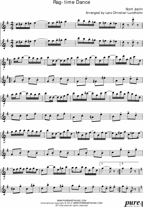 Product picture The Ragtime Dance Pure Sheet Music Duet for Baritone Saxophone Duo, Arranged by Lars Christian Lundholm