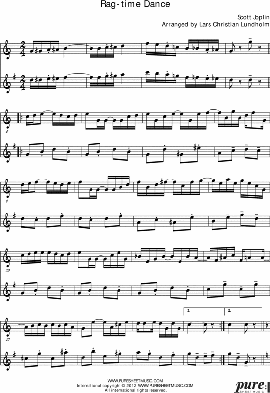 Product picture The Ragtime Dance Pure Sheet Music Duet for Bb Instrument and Baritone Saxophone, Arranged by Lars Christian Lundholm