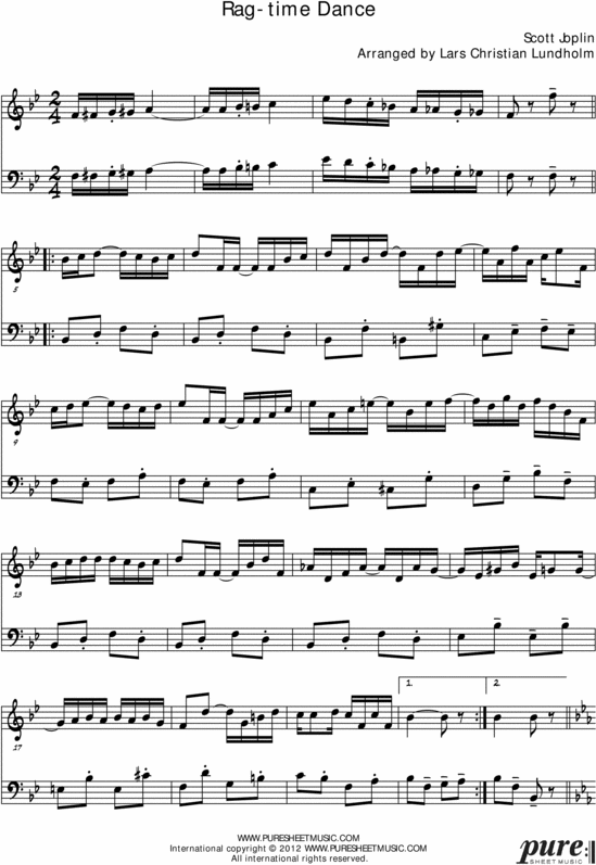 Product picture The Ragtime Dance Pure Sheet Music Duet for Cello and Tuba, Arranged by Lars Christian Lundholm