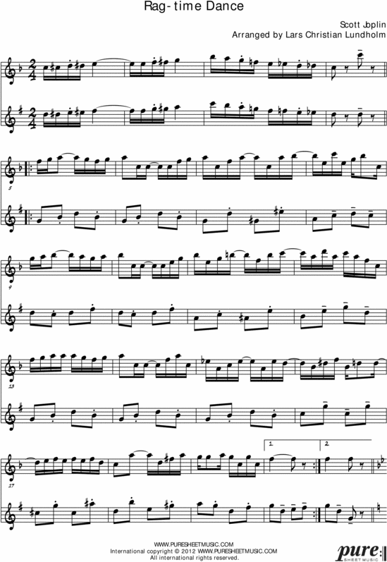 Product picture The Ragtime Dance Pure Sheet Music Duet for English Horn and Baritone Saxophone, Arranged by Lars Christian Lundholm