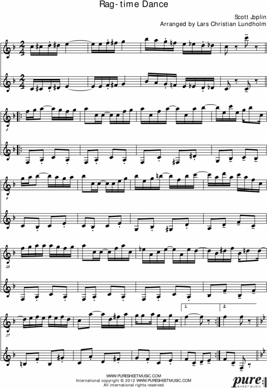 Product picture The Ragtime Dance Pure Sheet Music Duet for Flute and Viola, Arranged by Lars Christian Lundholm