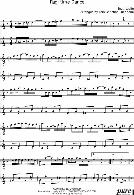 Product picture The Ragtime Dance Pure Sheet Music Duet for French Horn and Bb Instrument, Arranged by Lars Christian Lundholm