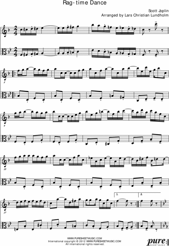 Product picture The Ragtime Dance Pure Sheet Music Duet for French Horn and Viola, Arranged by Lars Christian Lundholm