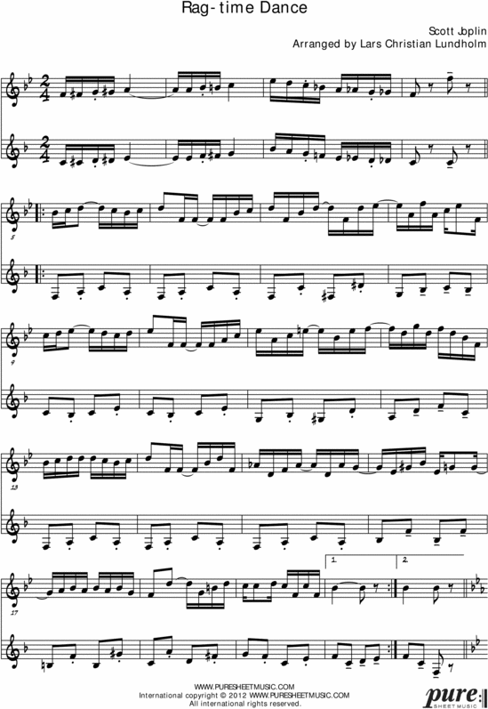 Product picture The Ragtime Dance Pure Sheet Music Duet for Guitar and F Instrument, Arranged by Lars Christian Lundholm