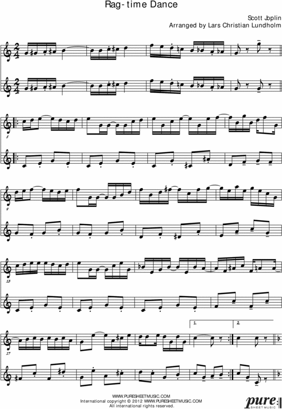 Product picture The Ragtime Dance Pure Sheet Music Duet for Tenor Saxophone and Bb Instrument, Arranged by Lars Christian Lundholm