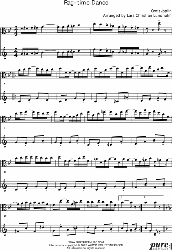 Product picture The Ragtime Dance Pure Sheet Music Duet for Viola and Tenor Saxophone, Arranged by Lars Christian Lundholm